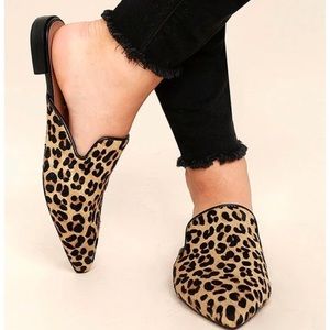 Steven by Steve Madden cow hair leopard mules
